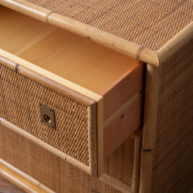 Wood Dal Vera Woven Rattan Dresser, 1970s For Sale - Image 7 of 9
