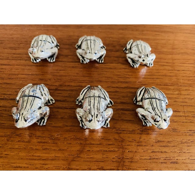 Silver-Plated Frog Knife Rests, 1950s, Set of 6 For Sale - Image 9 of 18