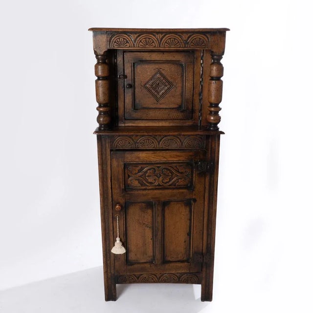 English Ipswich Oak Two Door Cupboard For Sale - Image 6 of 12