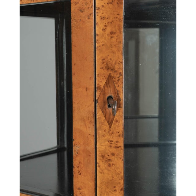 Biedermeier Hexagonal Vitrine, Elm Wood & Glass, Circa 1870-1880 For Sale - Image 13 of 16