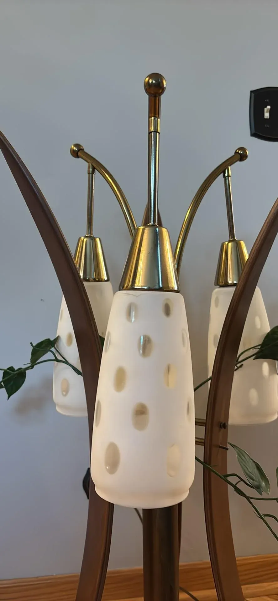 Vintage Attributed to Adrian Pearsall MCM Tulip Lamp With Bent