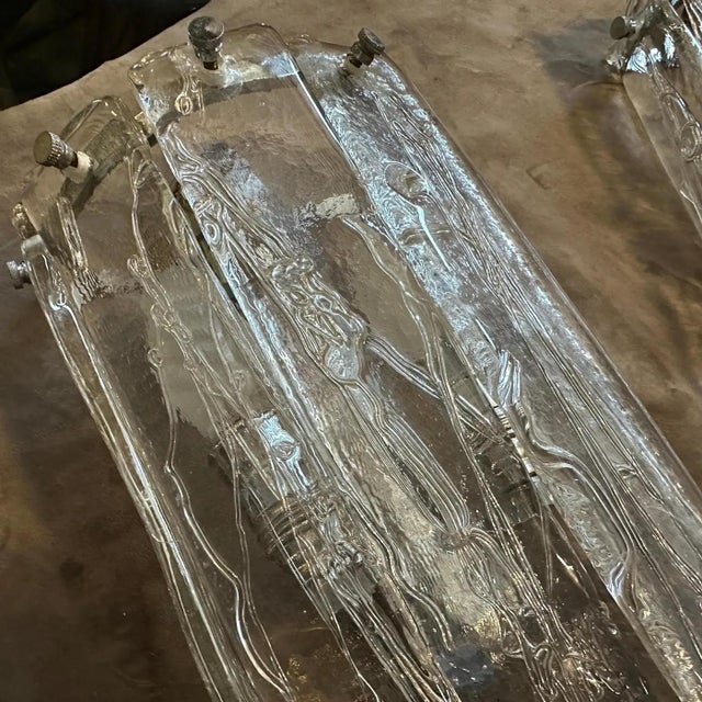 Two 1970s Space Age Murano Glass and Steel Wall Sconces by La Murrina For Sale - Image 12 of 17