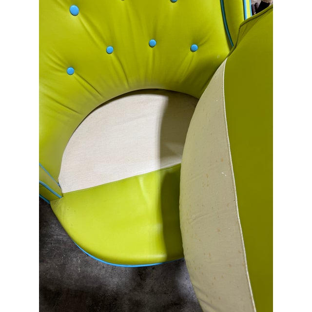 Animal Skin Custom Chartreuse Lime Green Tall Back Leather Chairs For Sale - Image 7 of 11