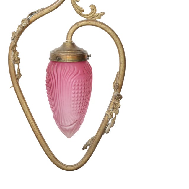 French 1900s French Light Pink Pendant For Sale - Image 3 of 5
