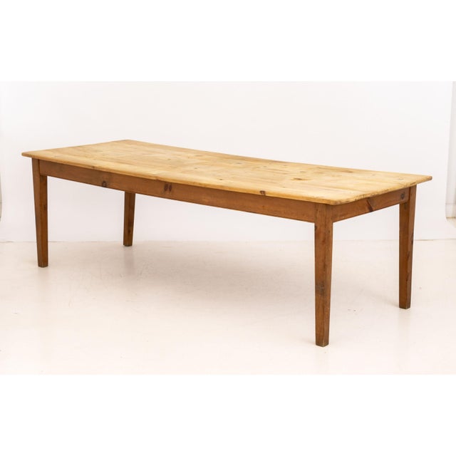 French Country House Style Rustic Pine Work Table For Sale In New York - Image 6 of 9