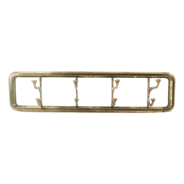 Art Deco Brass Wall Hanger, Austria, 1940s For Sale