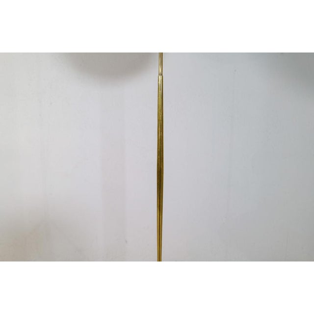 Mid-Century Asea Brass Floor Lamp with Round Cotton Shade, Sweden, 1960s For Sale - Image 9 of 16
