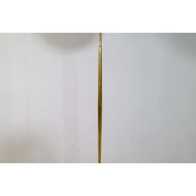 Mid-Century Brass Floor Lamp with Round Cotton Shade from Asea, Sweden, 1960s For Sale - Image 9 of 16