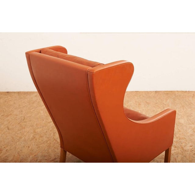 Model 2204 Wingback Armchair in Wood and Leather by Børge Mogensen for Frederica, 1963 For Sale - Image 5 of 16