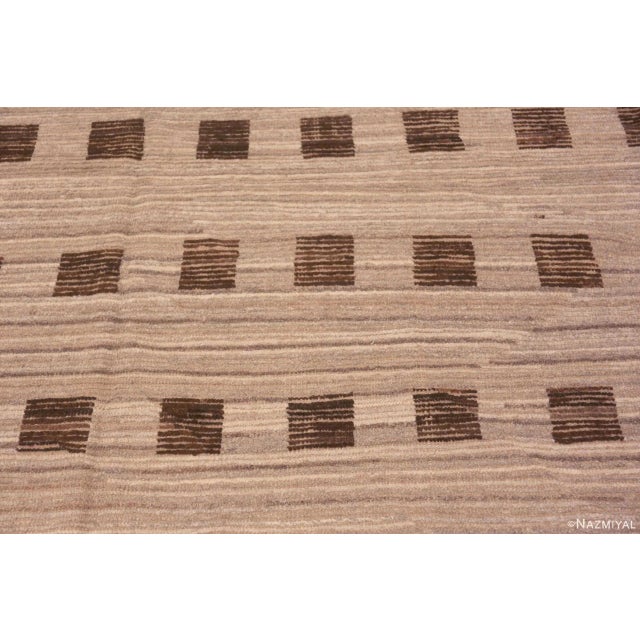 Nazmiyal Collection Brown Geometric Squares Modern Rug For Sale In New York - Image 6 of 8