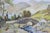 Yellow 1950’s-60’s Vintage Original Landscape Painting of Ashness Bridge in Keswick England Stone Bridge For Sale - Image 8 of 9