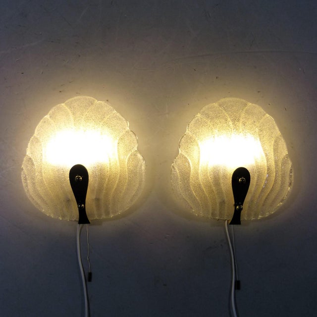 Murano Glass Wall Lamps from Hillebrand, 1960s, Set of 2 For Sale - Image 4 of 18