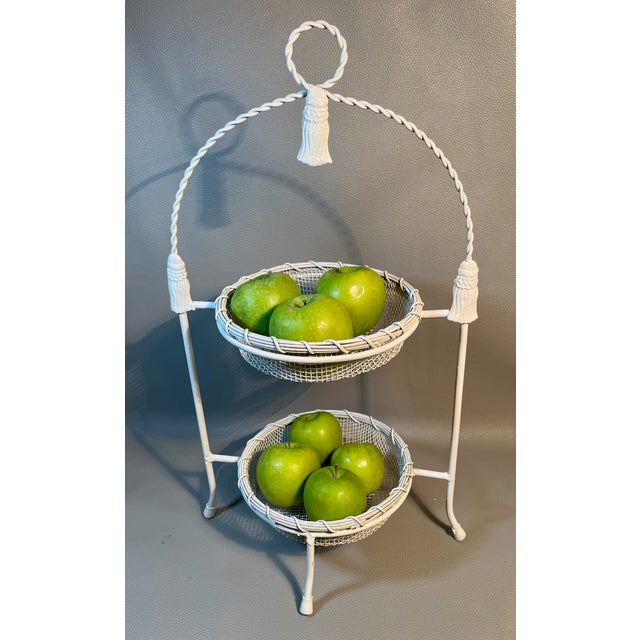 This two level stand works well as a centerpiece as well as a place for your farm fresh produce. A place for your apples...