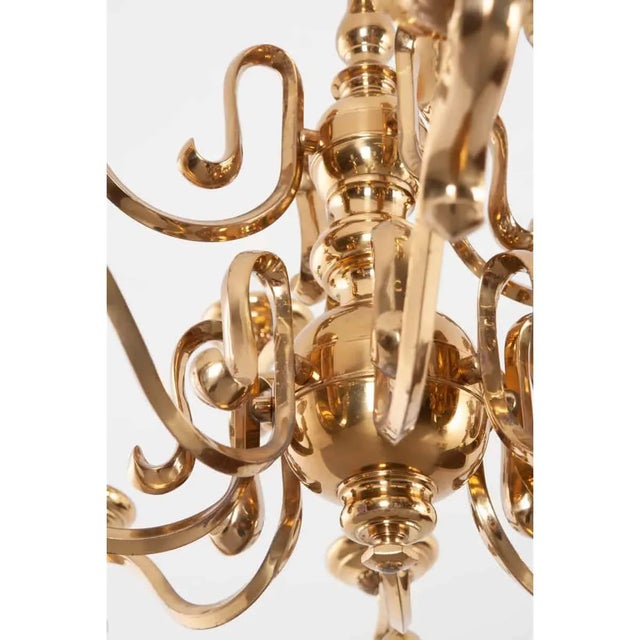 Mid-Century Modern Vintage Mid-Century Brass Twelve Light Chandelier For Sale - Image 3 of 6