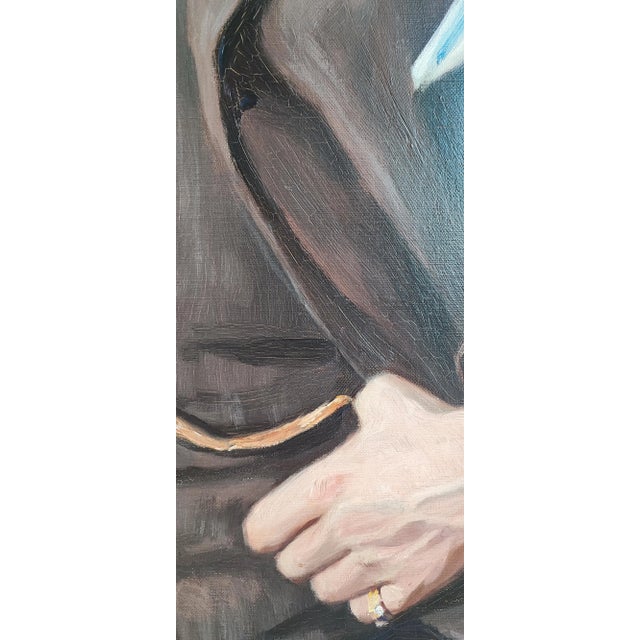 Jules Matthey, Portrait d'un notable à moustache, 1911, Oil on Canvas For Sale - Image 8 of 11