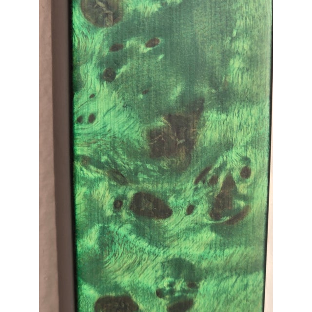 Glass Vintage Framed Aristolochia Botanical Print in Emerald Faux Burl Frame For Sale - Image 7 of 11