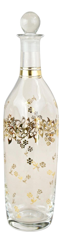 Glass Decanter or Bottle with Gilt Floral Patterns, 1920s