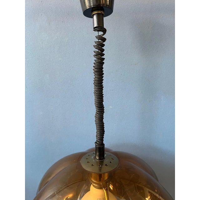 Gold Mid-Century Modern Space Age Pendant Light from Herda, 1970s For Sale - Image 8 of 11