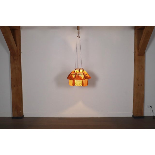 Uchiwa Series Ju-Yon Chandelier by Ingo Maurer for Design M, Germany, 1973 For Sale - Image 9 of 14