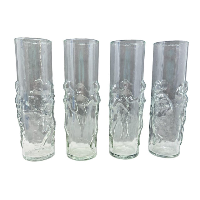 Transparent Mid-Century Libbey "La Femme" & "L'Homme" Highball Glasses - Set of 4 For Sale - Image 8 of 9