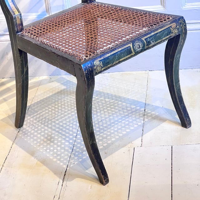 Regency Painted Cane-Seat Side Chairs, Set of 2 For Sale - Image 10 of 11
