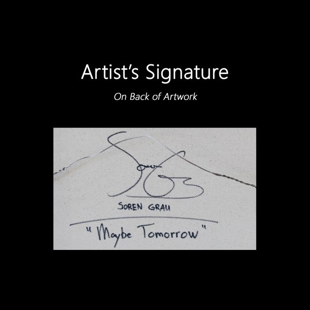 Maybe Tomorrow - Original Neo-Expressionist Mixed Media Painting on Canvas by Soren Grau For Sale - Image 9 of 9