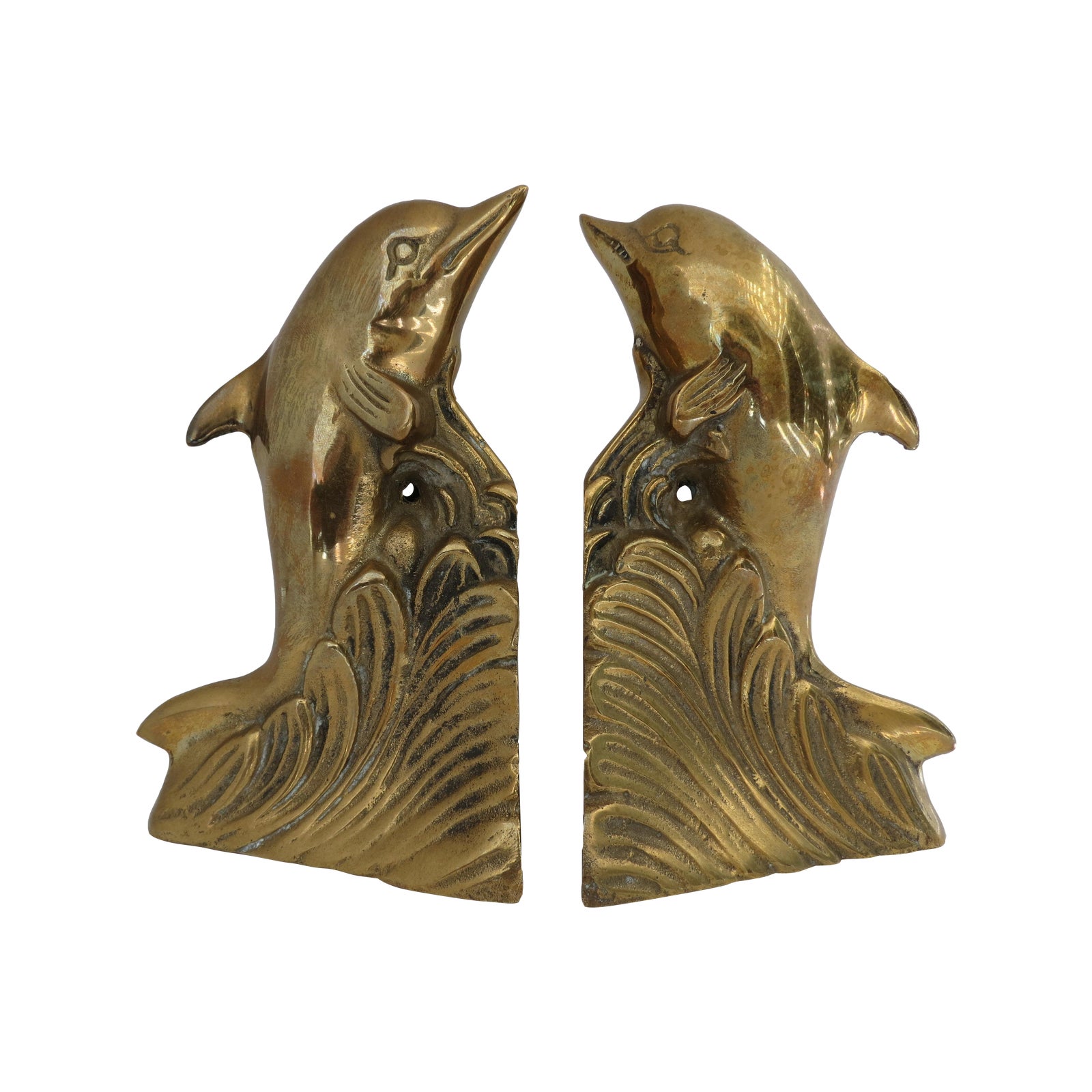 Brass Dolphin Bookends Chairish