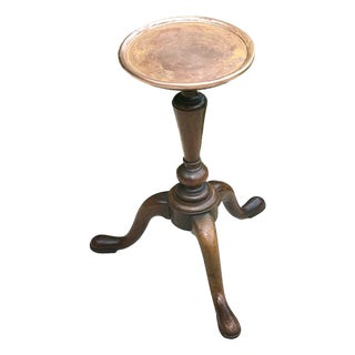 Kittinger/Colonial Williamsburg, Cw-149, Mahogany, Copper Top, Cabriole Legs, Turned Pedestal, Tea Kettle Stand/Plant Stand, Tripod, Mid 20th Century For Sale