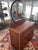 Art Deco Art Deco Waterfall Vanity - 3 Drawer Dresser - Walnut Inlays - Original Etched Mirror, c.1935 For Sale - Image 3 of 9