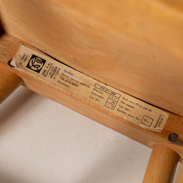 Mid-Century Modern Dining Chairs in Blue Painted Plywood, Czechoslovakia, 1960s, Set of 4 For Sale - Image 9 of 10