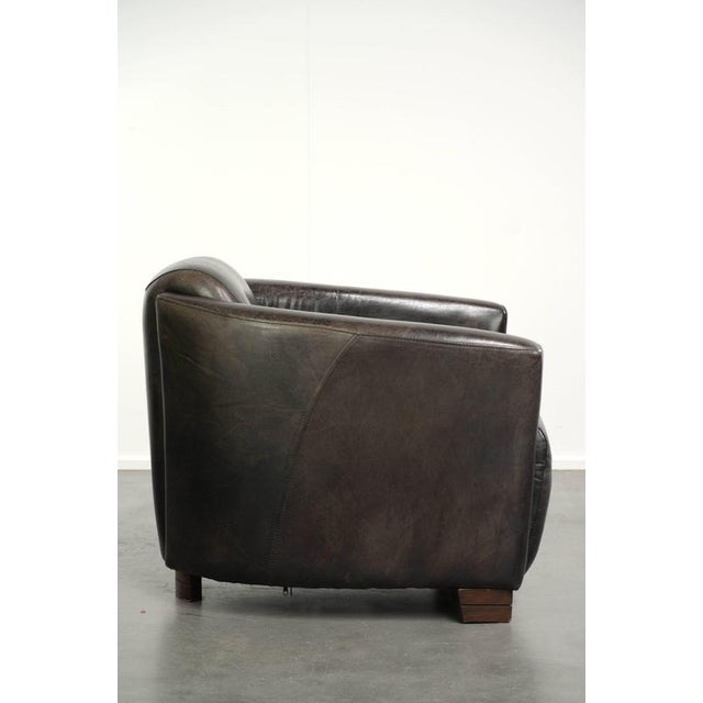Aviator Club Chair in Grained Cowhide Leather For Sale - Image 3 of 14