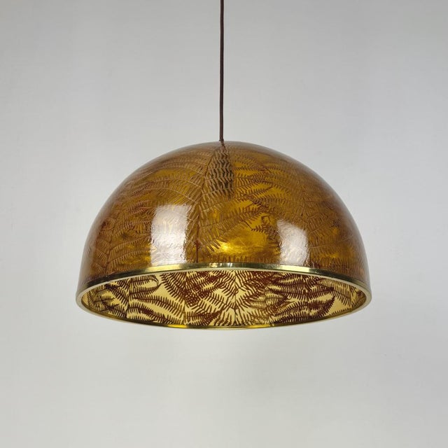 Mid-Century Resin Fern Pendant Lamp, Italy, 1970s For Sale - Image 6 of 11