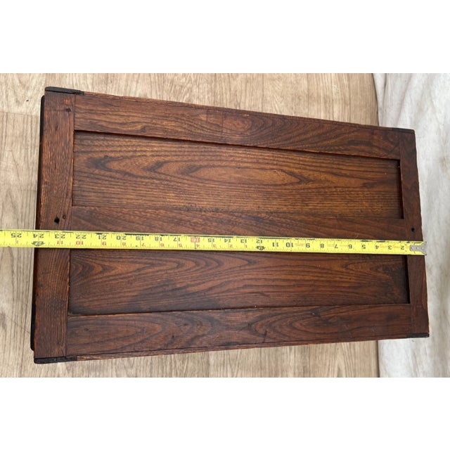 Antique Single Drawer File Cabinet, Tiger Oak Legal / Letter Size, Paneled Sides For Sale - Image 10 of 12