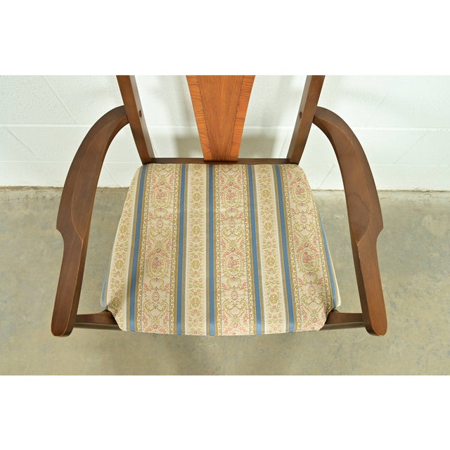 Brown Broyhill Brasilia Mid-Century Modern Sculpted Walnut Dining Chairs, Set of Six For Sale - Image 8 of 13