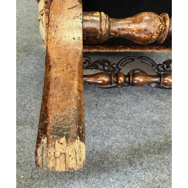 Early 1800s Wingback Arm Chair With Floral Motif For Sale - Image 12 of 12