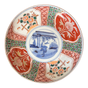 Mid 20th Century Japanese Porcelain Imari Hand-Painted Plate