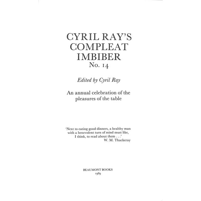 Traditional "Cyril Ray's Compleat Imbiber No. 14" 1989 Ray, Cyril [Edited By] For Sale - Image 3 of 11