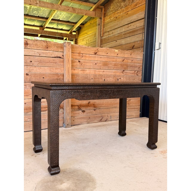 Harrison Van Horn Vintage Lacquered Raffia Ming Style Console Table For Sale In Naples, FL - Image 6 of 12