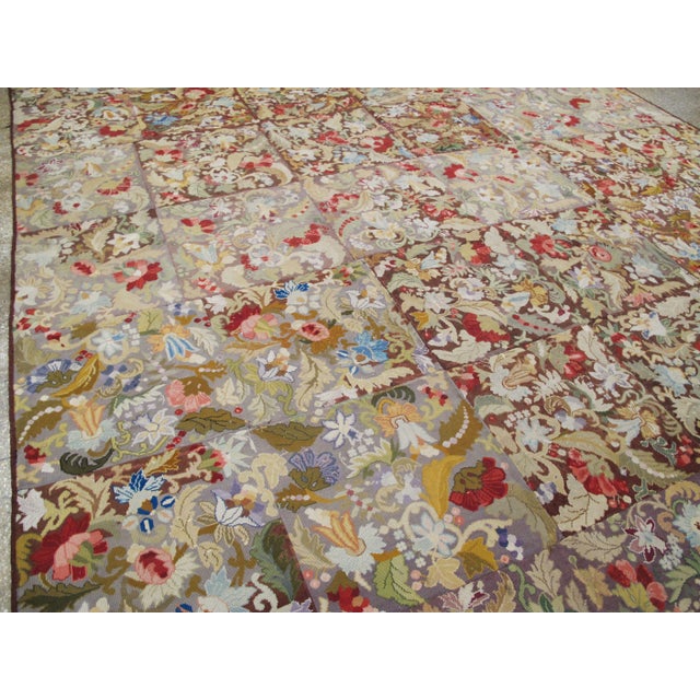 Galerie Shabab Collection Early 20th Century English Needlepoint Rug For Sale In New York - Image 6 of 14