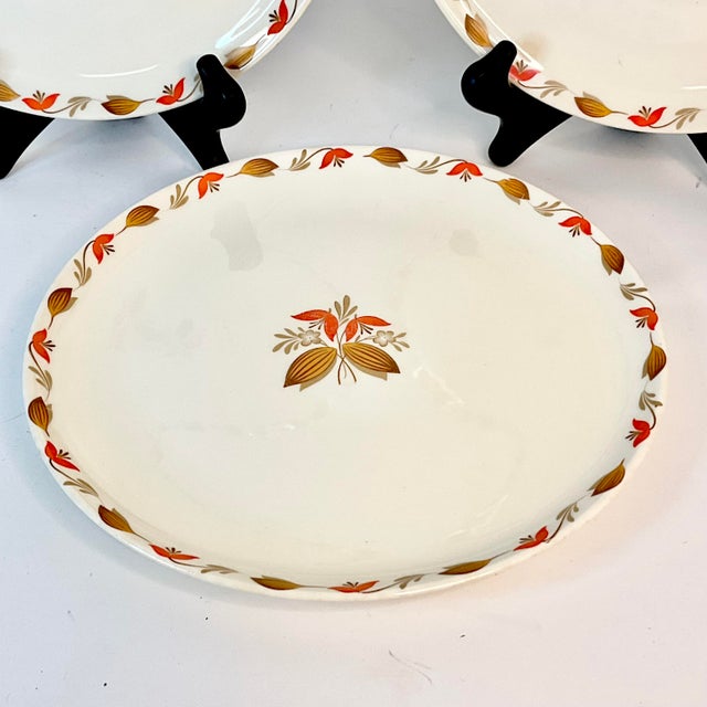1950s Vintage Boho Chic Arts & Crafts Ballerina China Dinner Plates - Set of 3. For Sale - Image 6 of 8