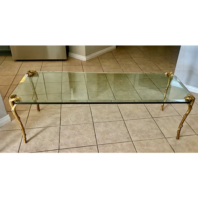 French P.E.Guerin Faux Bois Gilt Bronze Cocktail Table For Sale - Image 3 of 17