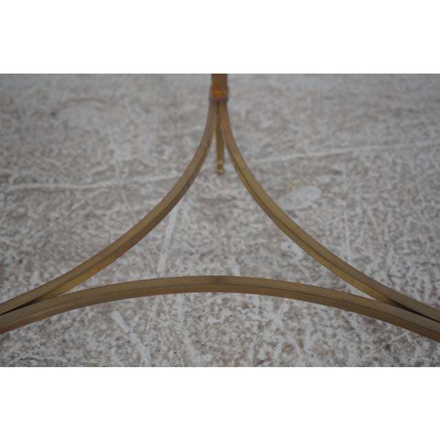 Global Views Round Granite Directorie Top Brass Table For Sale - Image 9 of 12