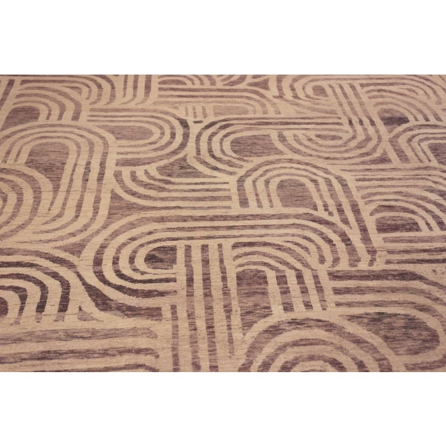Linen Nazmiyal Collection Oversized Modern Art Deco Rug For Sale - Image 8 of 10