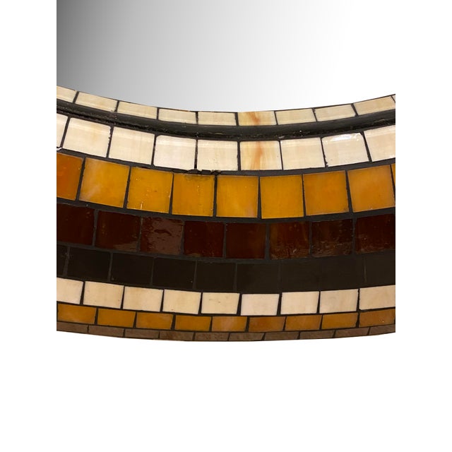Large Mid-Century Glass Tile Mosaic Mirror For Sale - Image 4 of 9