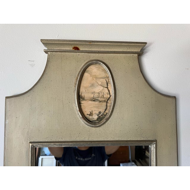1960s 1960s Vintage Italian Hand-Painted Neoclassical Wall Mirror For Sale - Image 5 of 12