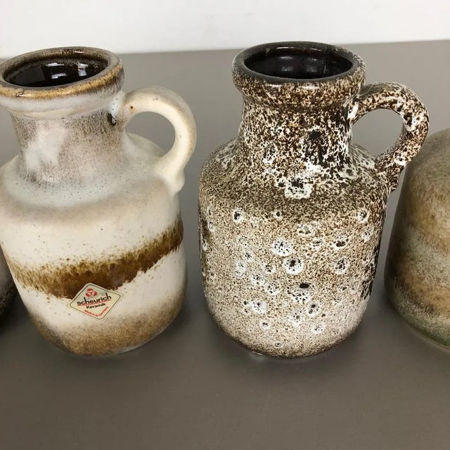 Vintage 414-16 Pottery Fat Lava Vases from Scheurich, Germany, Set of 5 For Sale - Image 9 of 18