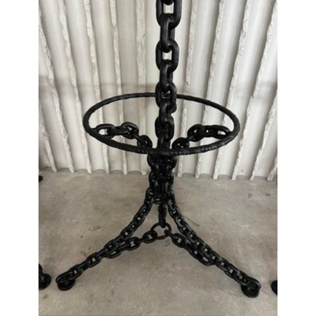 On hold france, 1970s h 87cm w 46cm d 46cm 4 chain arte povere barstools (the art of making items out of left over...