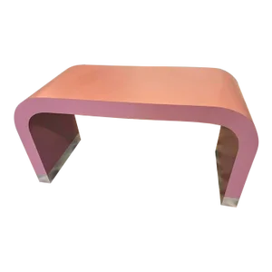 1980 Mauve Laminate Waterfall Console Table
