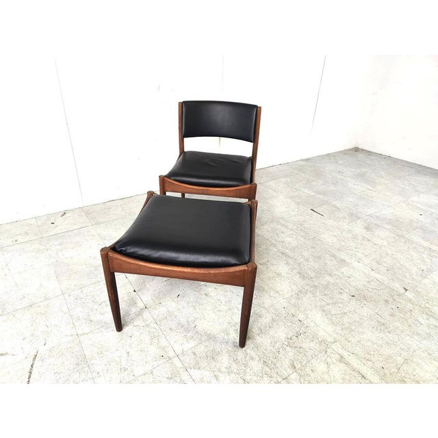 Set of Mid-Century Scandinavian Lounge Chair and Ottoman, 1960s, Set of 2 For Sale - Image 9 of 12