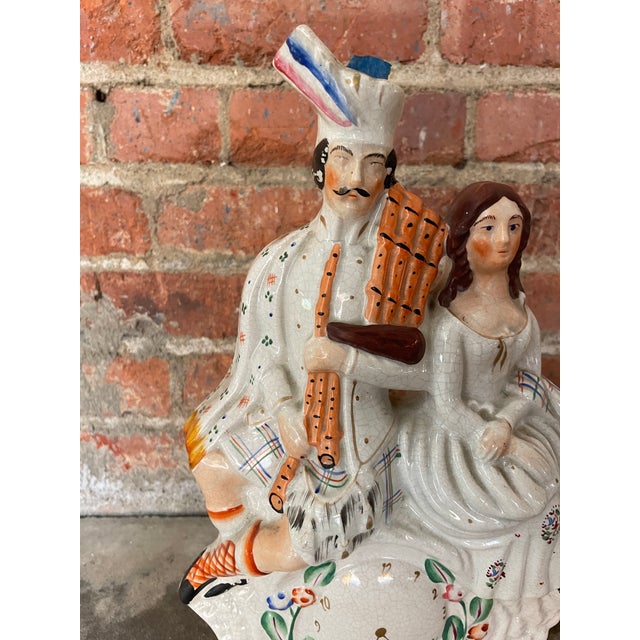 Late 19th Century Staffordshire Man and Woman Late 19th C. For Sale - Image 5 of 6